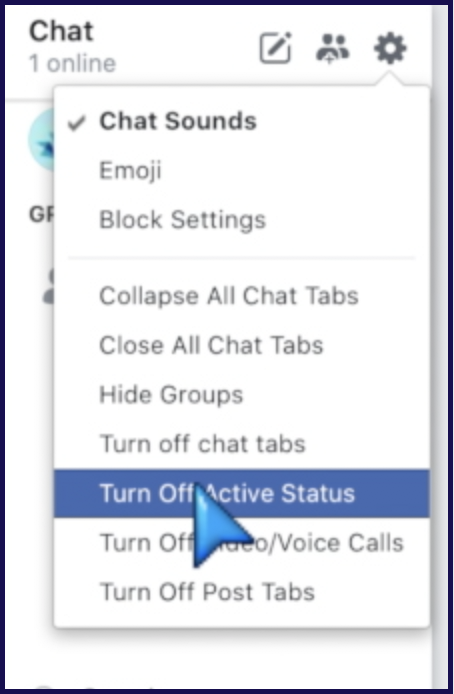 Select 'Turn Off Active Status'